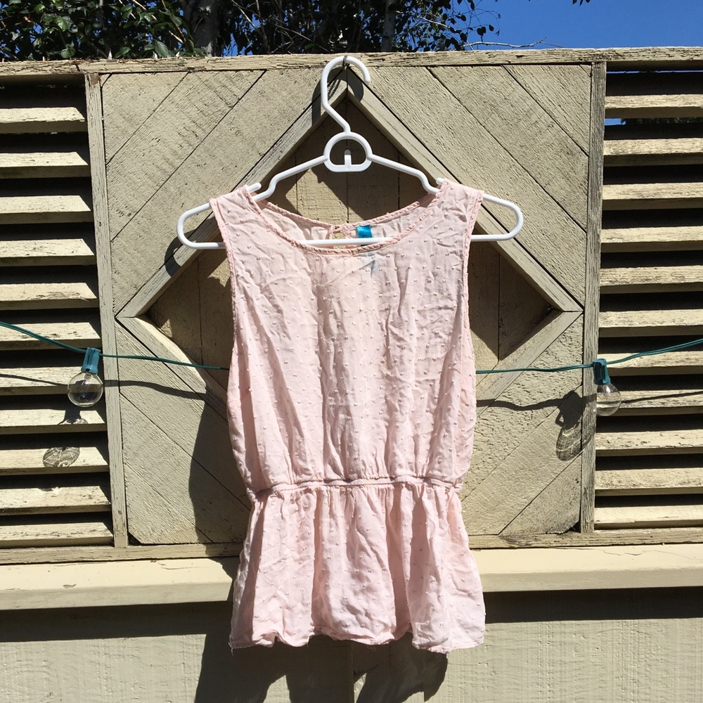 Cute baby pink peplum tank top